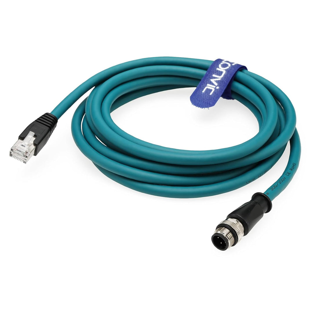 Eonvic M12 4-Positionen-D-kodierter Stecker auf RJ45-High-Flex-Cat5e-Industrial-Ethernet-Kabel, gesc