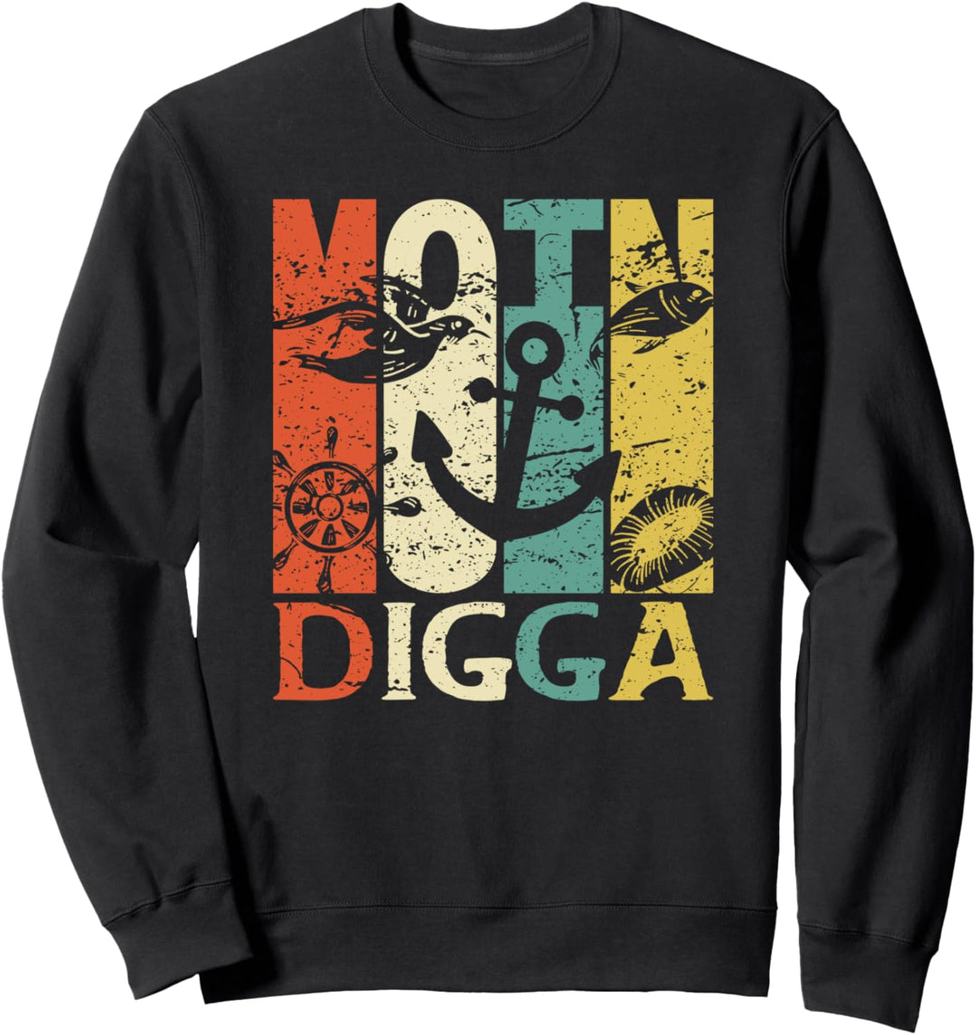 Moin Digga Norddeutschland Retro Plattdeutsch Sweatshirt