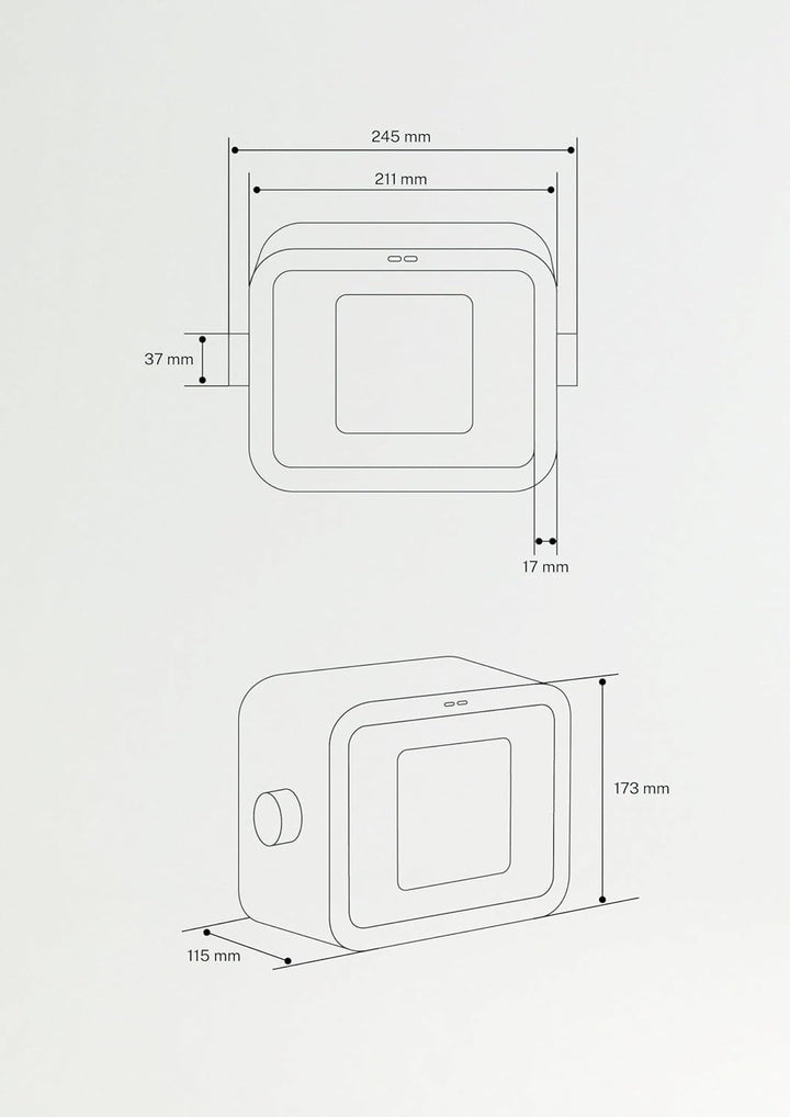 CREATE/WARM BOX/Keramik-Heizkörper Schwarz/Tragbare, Thermostat, 2 Leistungen, PTC-Heizung, Überhitz