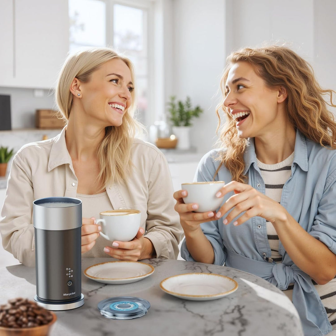 Morpilot Milchaufschäumer Elektrisch 4-in-1, 240ml, 400W für Heissen & Kalten Milchschaum, Edelstahl