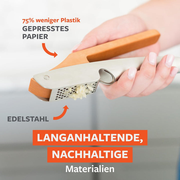 Full Circle Crushed It Knoblauchpresse mit integriertem Schaber - Manuelle Presse für mehrere Knobla