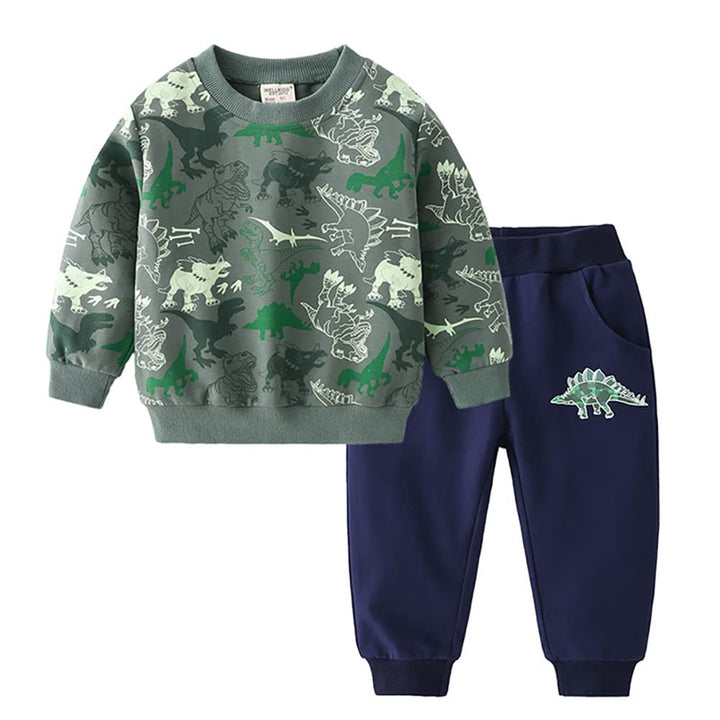 Volunboy Baby Jungen Dinosaurier kleidung, Kinder Pullover Jogginganzug Sweatshirt Langarmshirt und