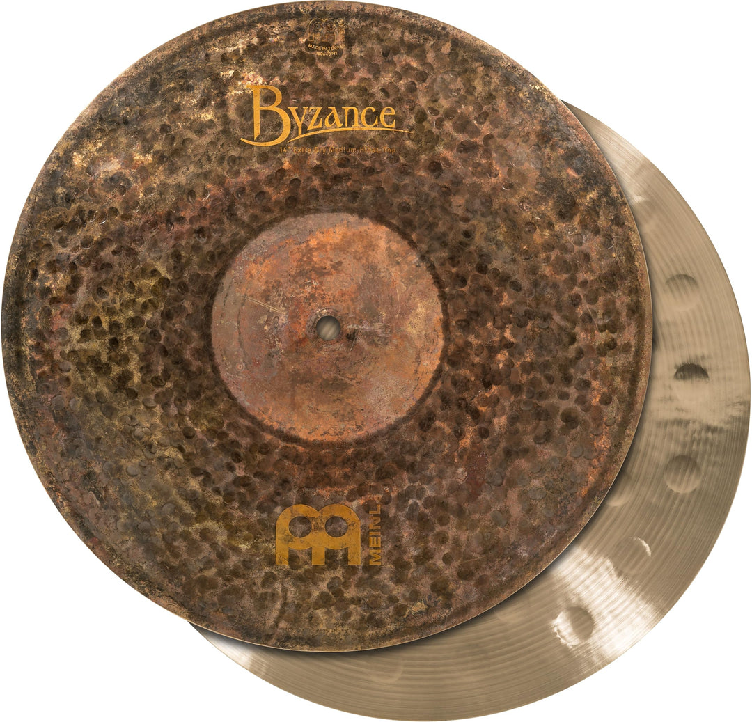 Meinl Cymbals Byzance Extra Dry Hihat Medium 14 Zoll (Video) Schlagzeug Becken (35,56cm) B20 Bronze,