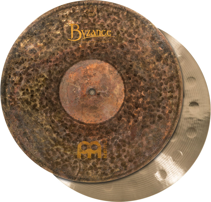 Meinl Cymbals Byzance Extra Dry Hihat Medium 14 Zoll (Video) Schlagzeug Becken (35,56cm) B20 Bronze,