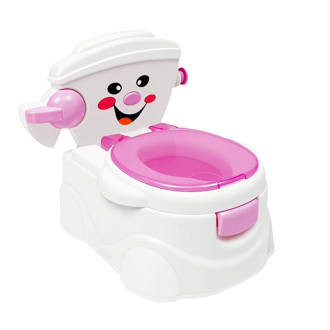 2in1 Kindertoilette Töpfchentrainer mit Rückenlehne, abnehmbarem Auffangbehälter und Toilettenpapier