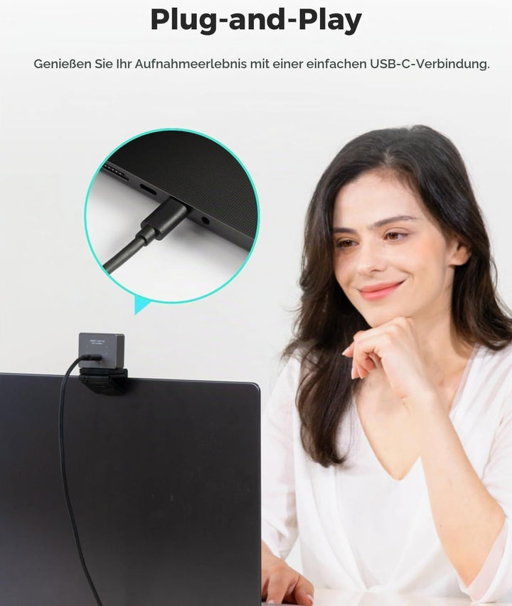 OBSBOT Meet SE 1080P 100FPS Webcam für PC, USB-Webcam mit AI-Tracking, Mikrofon, Stativ, gestaffelte