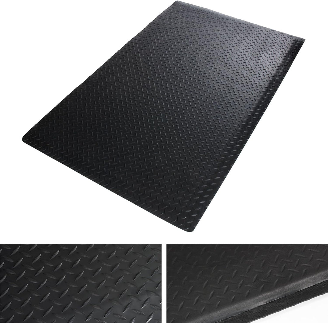 Anti-Ermüdungsmatte Heavy Duty | Arbeitsplatzmatte | Riffelblech-Struktur | Schwarz | 60x90 cm