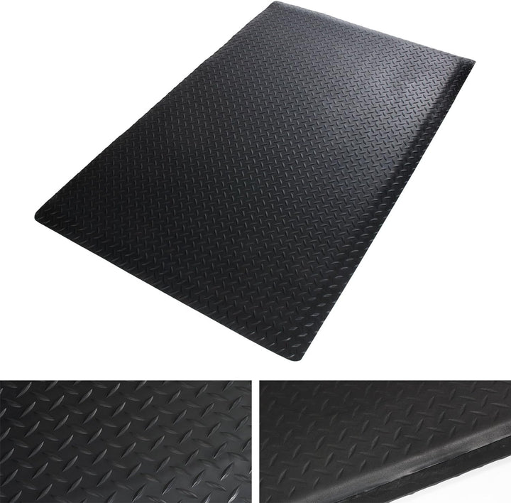 Anti-Ermüdungsmatte Heavy Duty | Arbeitsplatzmatte | Riffelblech-Struktur | Schwarz | 60x90 cm