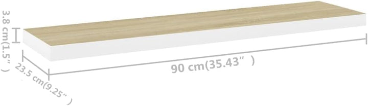 FIRBNUS Schweberegal 90x23,5x3,8 cm Floating Wall Shelf Hängeregal Regale Wandregale Regalboden Rega