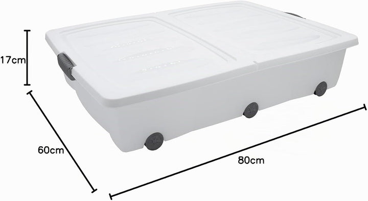 Spetebo Unterbettkommode mit Rollen 60 Liter XXL Sortiert - Betten Box Stauraum Bett
