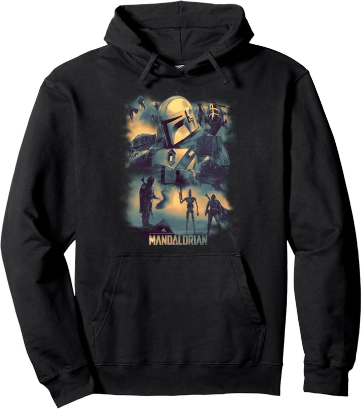 Star Wars Mandalorian Mando Memory Poster Pullover Hoodie