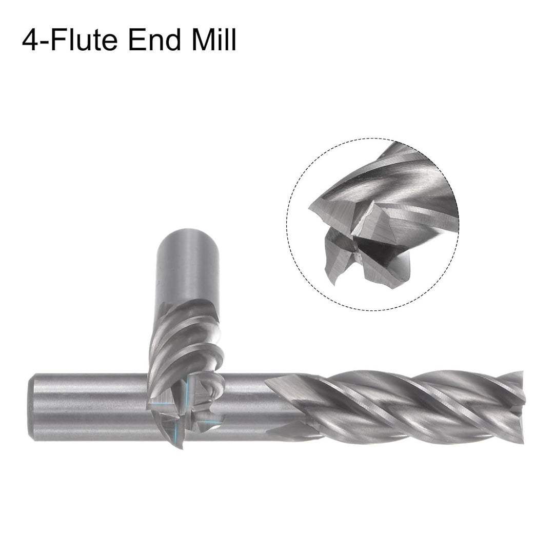 QUARKZMAN 2Stk Hartmetall Schaft Fräser 4-Schneidig 13mm / 0.51" Schnellarbeitsstahl Cnc Fräser Bits