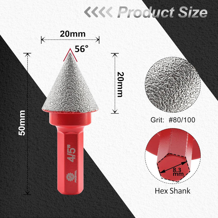 FOCSTOL Diamant Fasenbohrer 20mm – Diamant Fliesenbohrer Mit Sechskantschaft für Porzellan Keramik F