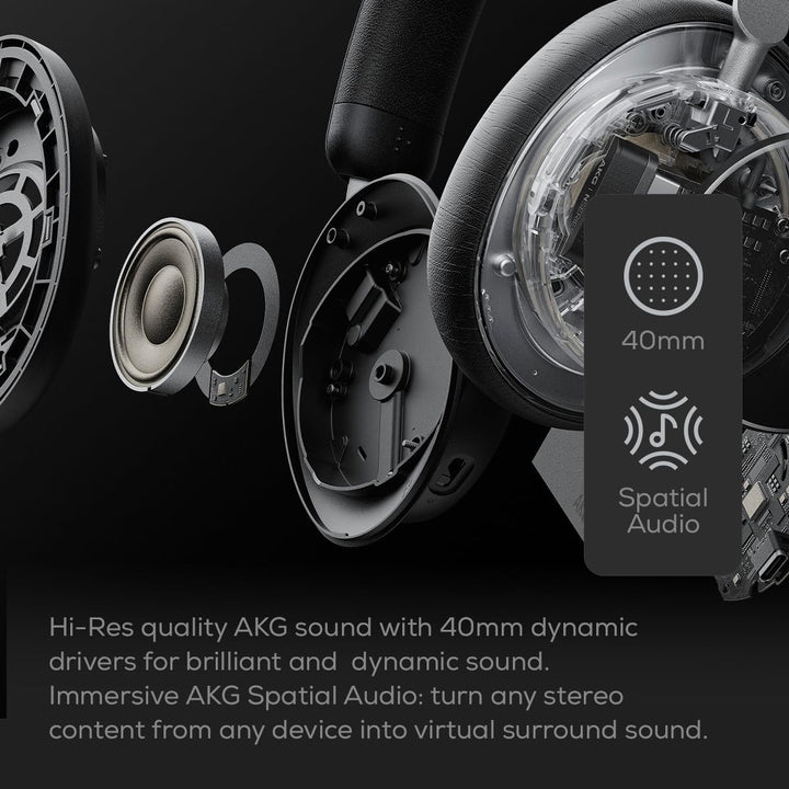 AKG N9 Hybrid Over-Ear Kopfhörer – Kabeloser kristallklarer Sound, True Adaptive Noise Cancelling, Z