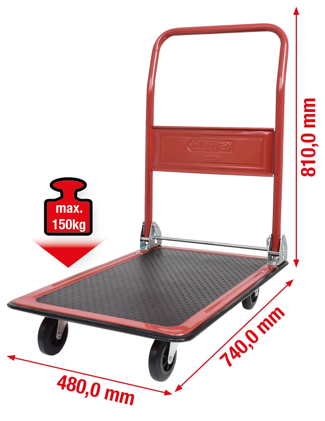 KS Tools 800.0015 Plattformwagen für Lager und Werkstatt, 150kg