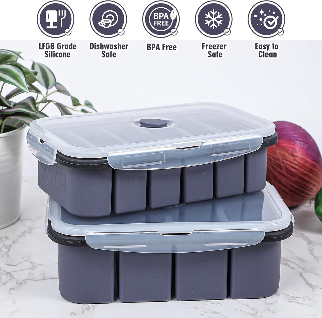 webake Suppen Einfrieren Behälter 2 Stück Silikon Gefrierbehälter mit Deckel 250ml 120ml Silikon Gef