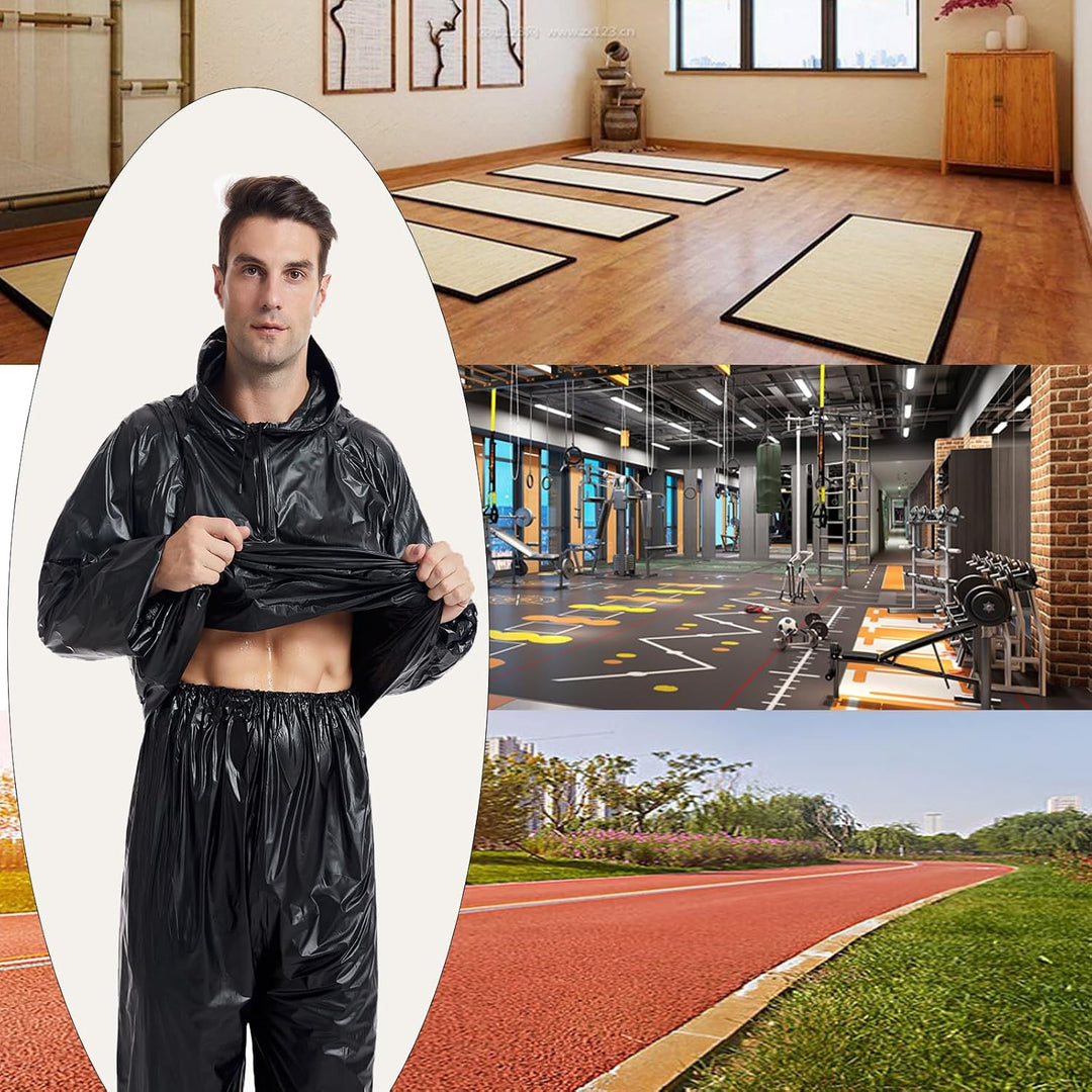DawnBreak Sauna Sweat Suit for Women/Men with Hoodie Zipper Weight Loss Fitness Exercise Gym Workout