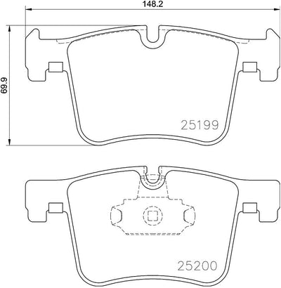 HELLA PAGID 8DB 355 015-781 Bremsbelagsatz - T2052 - Dicke/Stärke: 19.2mm - Bremssystem: Bosch - für