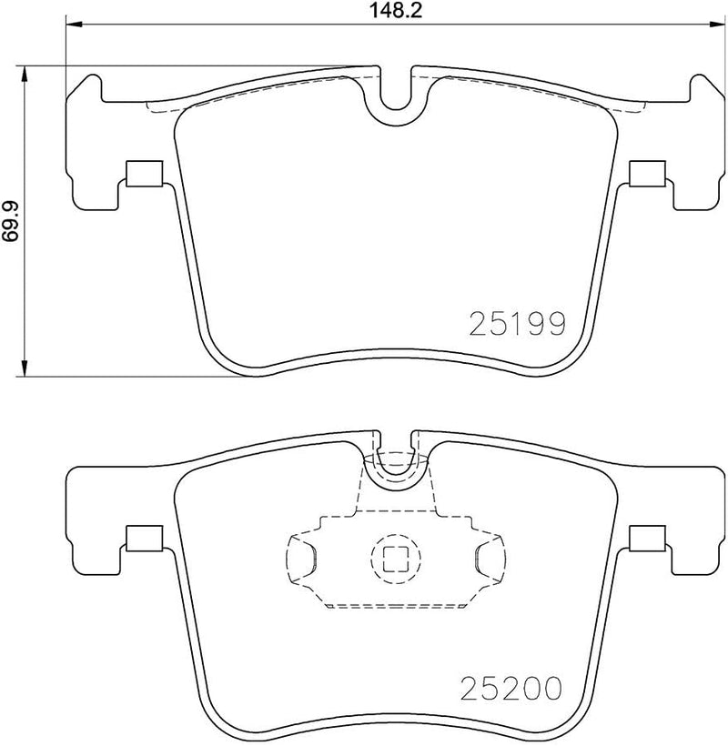 HELLA PAGID 8DB 355 015-781 Bremsbelagsatz - T2052 - Dicke/Stärke: 19.2mm - Bremssystem: Bosch - für