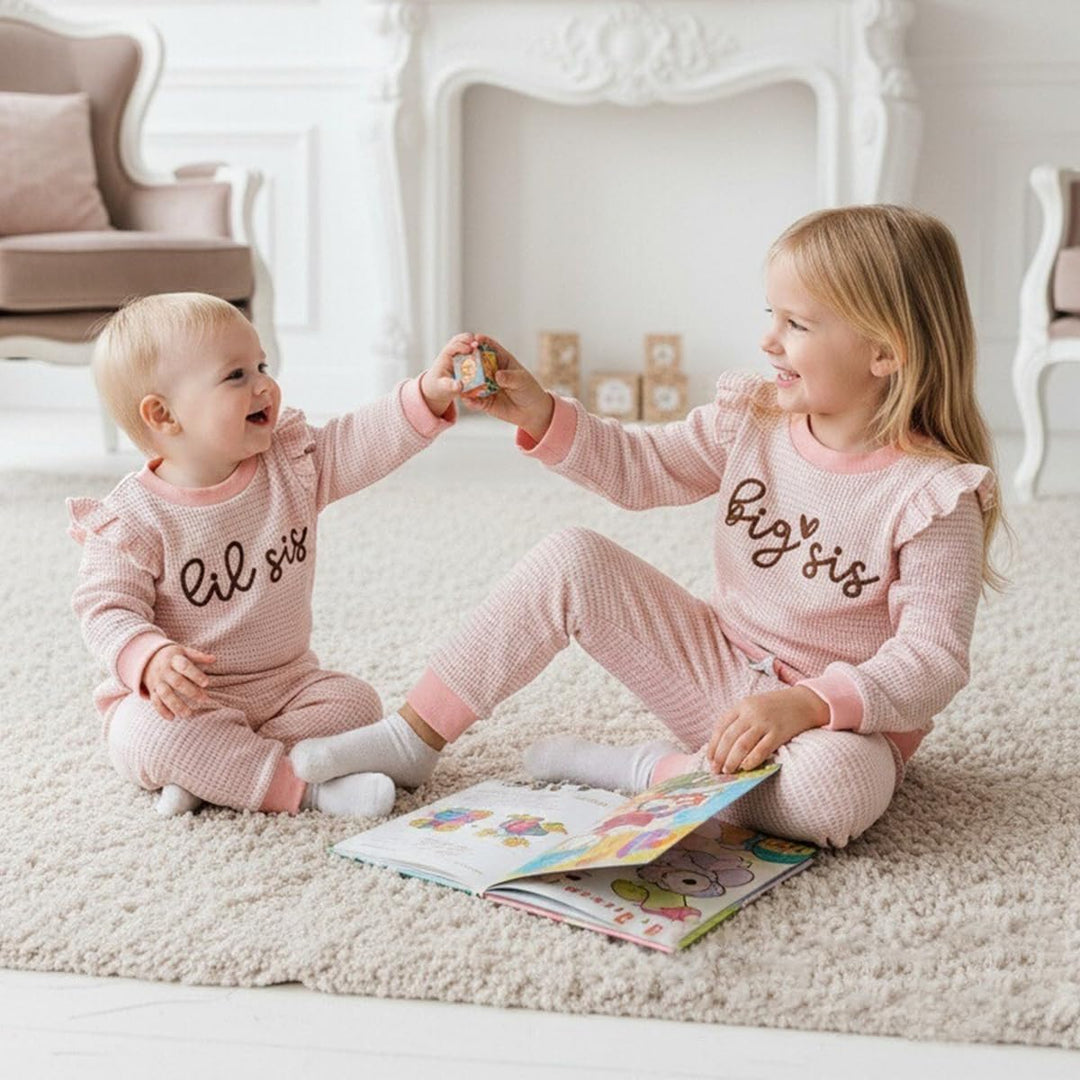 Kleinkind Baby Mädchen Herbst Kleidung Rüschen Langarm Süsses Print Streifen Sweatshirt Top und Hose