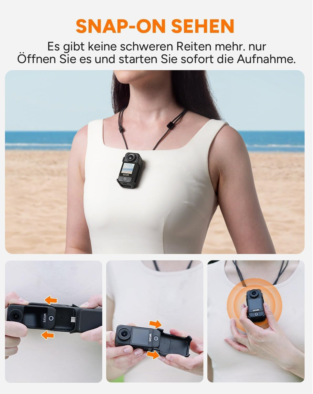SJCAM C400 Vlogging Camera 4K Videokamera,256GB,7 Stunden Akku und 6 Achsen Bildstabilisierung,Vlog