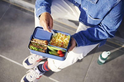 Mepal Brotdose Large - Brotdose mit Bento Box - Für 4 Sandwiches oder 8 Brotscheiben - Lunchbox für