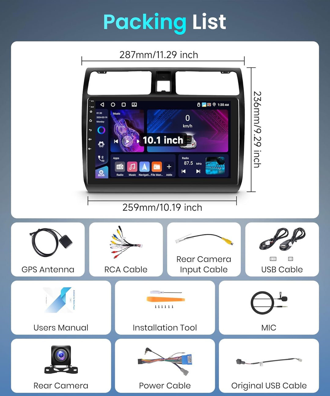 Rimoody 4+64G Wireless Carplay Android Autoradio für Suzuki Swift 2003-2010 10 Zoll HD Autoradio mit
