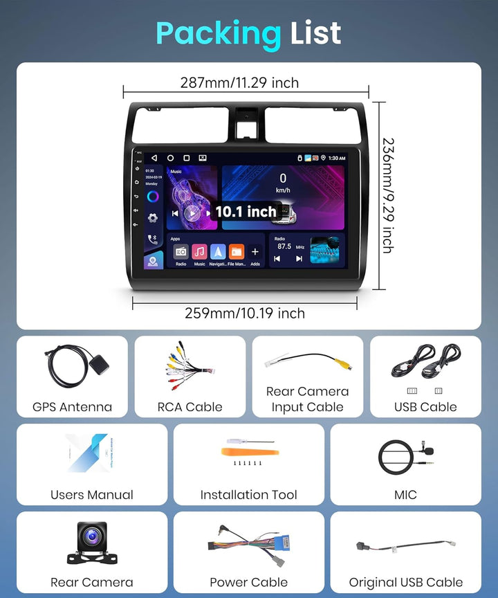 Rimoody 4+64G Wireless Carplay Android Autoradio für Suzuki Swift 2003-2010 10 Zoll HD Autoradio mit