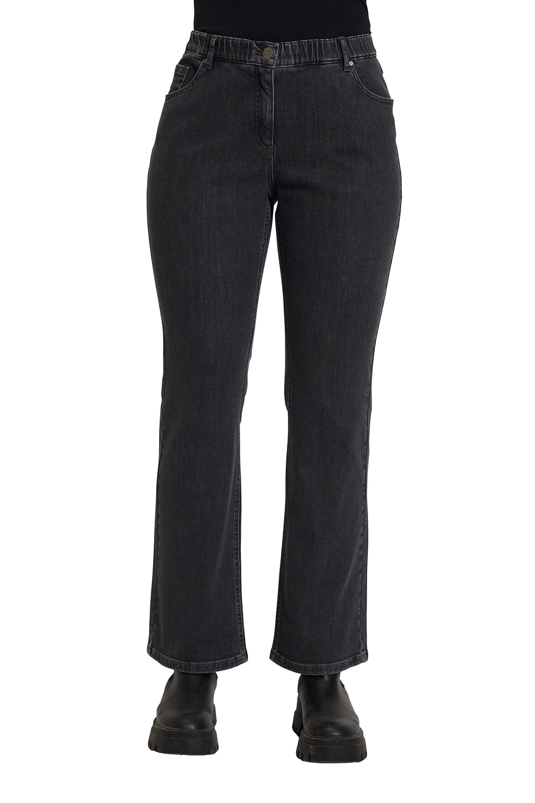 Ulla Popken Damen Jeans Bootcut Denim 47W / 32L Blau, 47W / 32L Blau