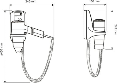 Starmix Hand-Haartrockner HFTW 12 R (Föhn inkl. Ondulierdüse + Rasiersteckdose, Gehäuse aus ABS Kuns