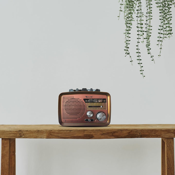Retoo Radio Bluetooth FM Retro Nostalgie Kofferradio Gehäuse in Holzoptik Vintage Radio Kompaktanlag