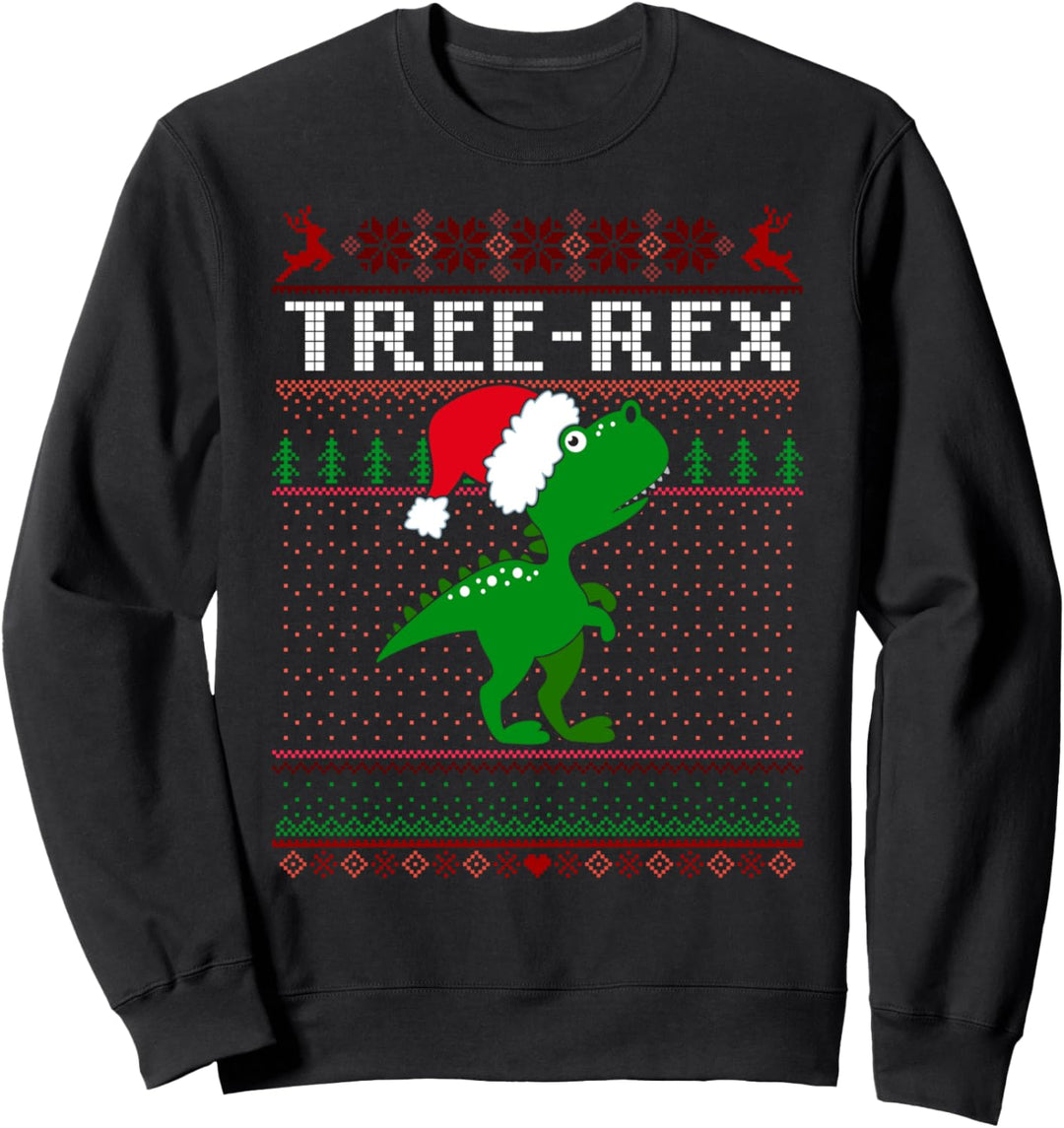 TREE-REX T-Rex Dinosaurier lustig Weihnachten hässlicher Pullover Stil Sweatshirt