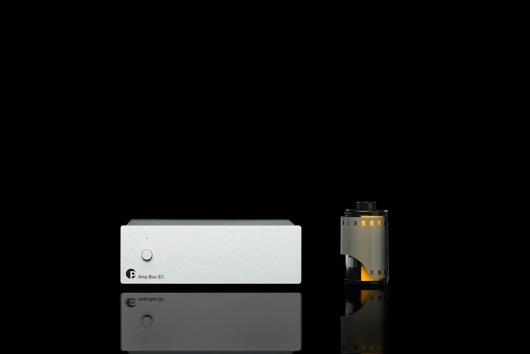 Pro-Ject Amp Box S3, Mikro-audiophiler Stereo-Endverstärker mit 2 x 50 W, Triggeranschluss, Silber