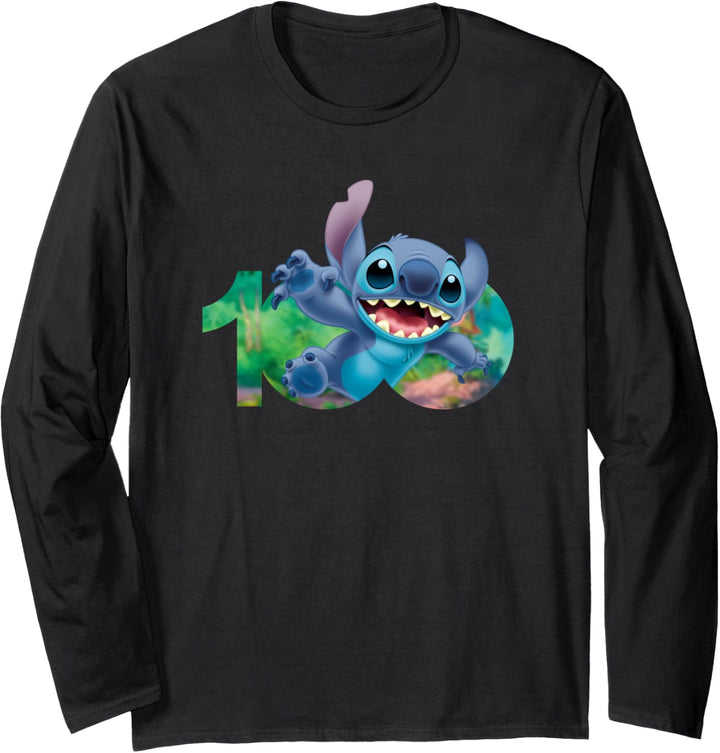 Disney 100 Anniversary Stitch D100 Logo Langarmshirt