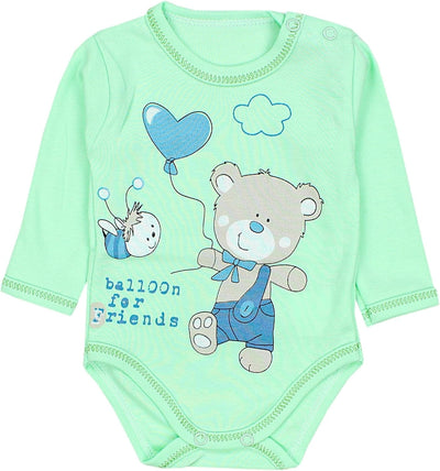 TupTam Unisex Baby Langarm-Body mit Aufdruck 5er Set 62 Mamas Papas Schatz Weiss Bärchen Blau Grün,