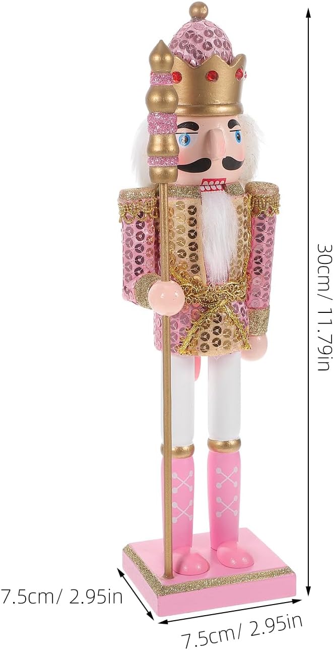Veemoon Rosa Nussknackerfiguren, Glitzernde Soldatenfiguren, Weihnachtssoldaten-Dekoration für Den S