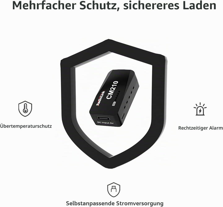 Radiolink CM210 1 Stück schneller 2S LiPo Akku Balance Ladegerät Micro Size USB Type-C Stecker, Netz