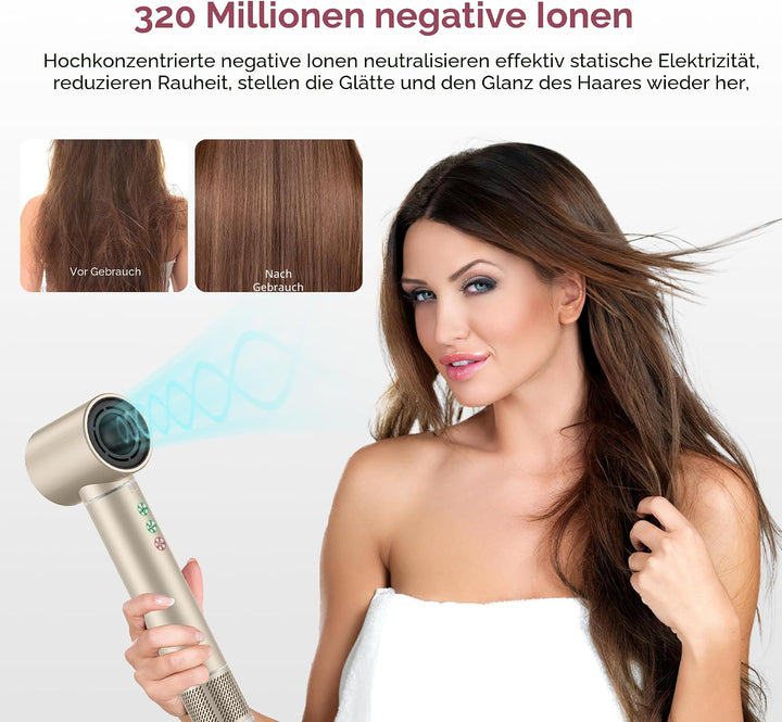 Air Styler 7 in 1 Hair Styler Airbrush Haarstyler mit 110000 U/Min Haartrockner 1300W High Speed Föh