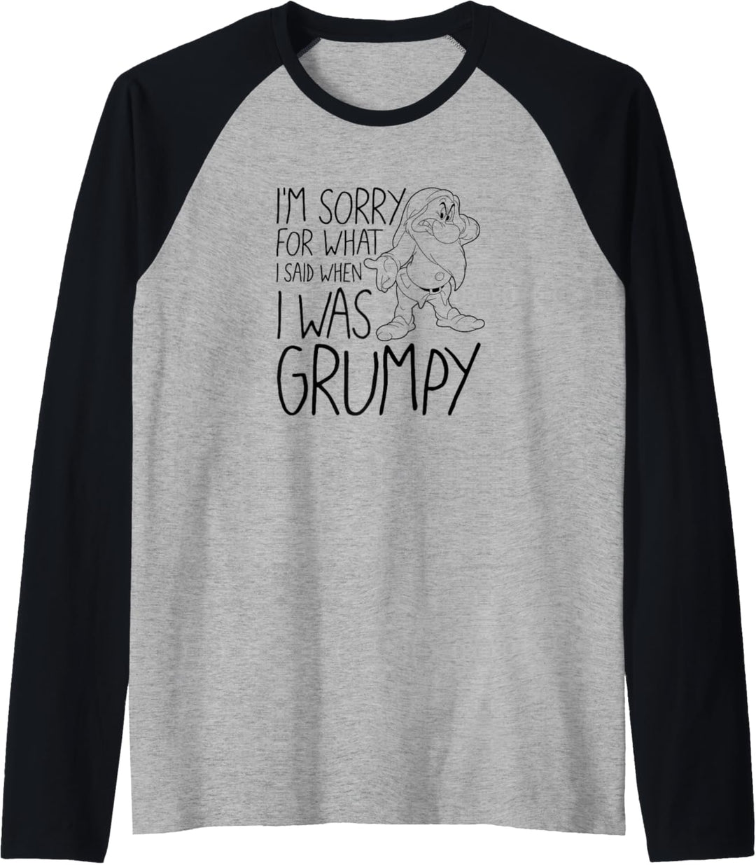 Disney Snow White Grumpy Things Said Text Poster C1 Raglan