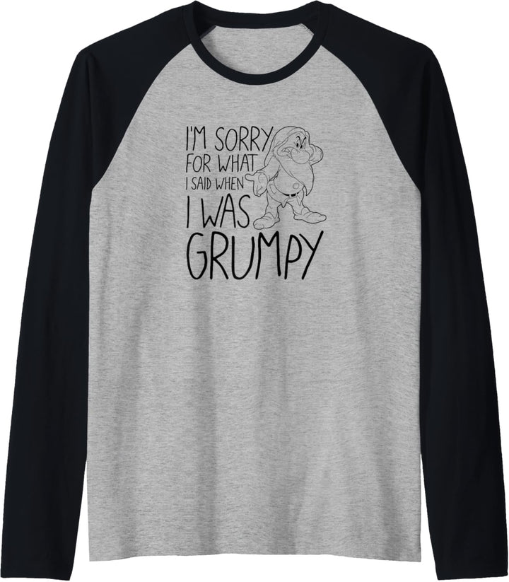 Disney Snow White Grumpy Things Said Text Poster C1 Raglan