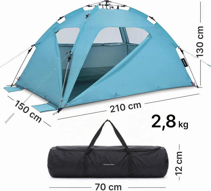 qeedo Quick Palm Strandmuschel mit UV-Schutz (UV80), kleines Packmass, schnell aufzubauender Sonnens