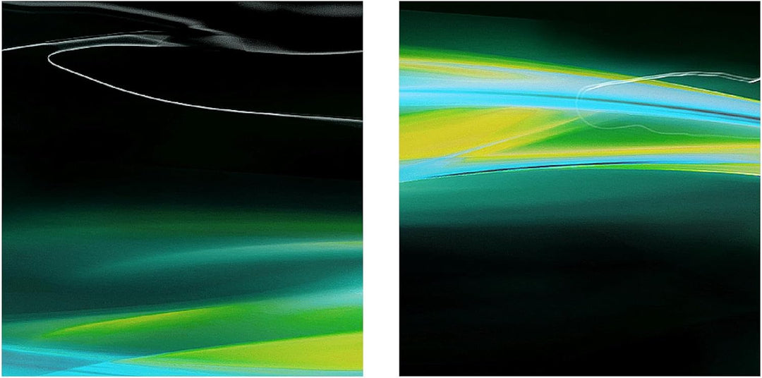 Runa Art Bild Modern Abstrakt - Made in Germany - Wandbilder Schwarz Türkis Grün 4 Teilig 103242b 10