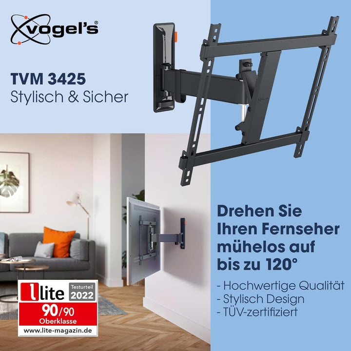 Vogel's Comfort TVM 3425 Schwenkbare TV-Wandhalterung für 32-65 Zoll Fernseher, Max. 25 kg, Schwenkb
