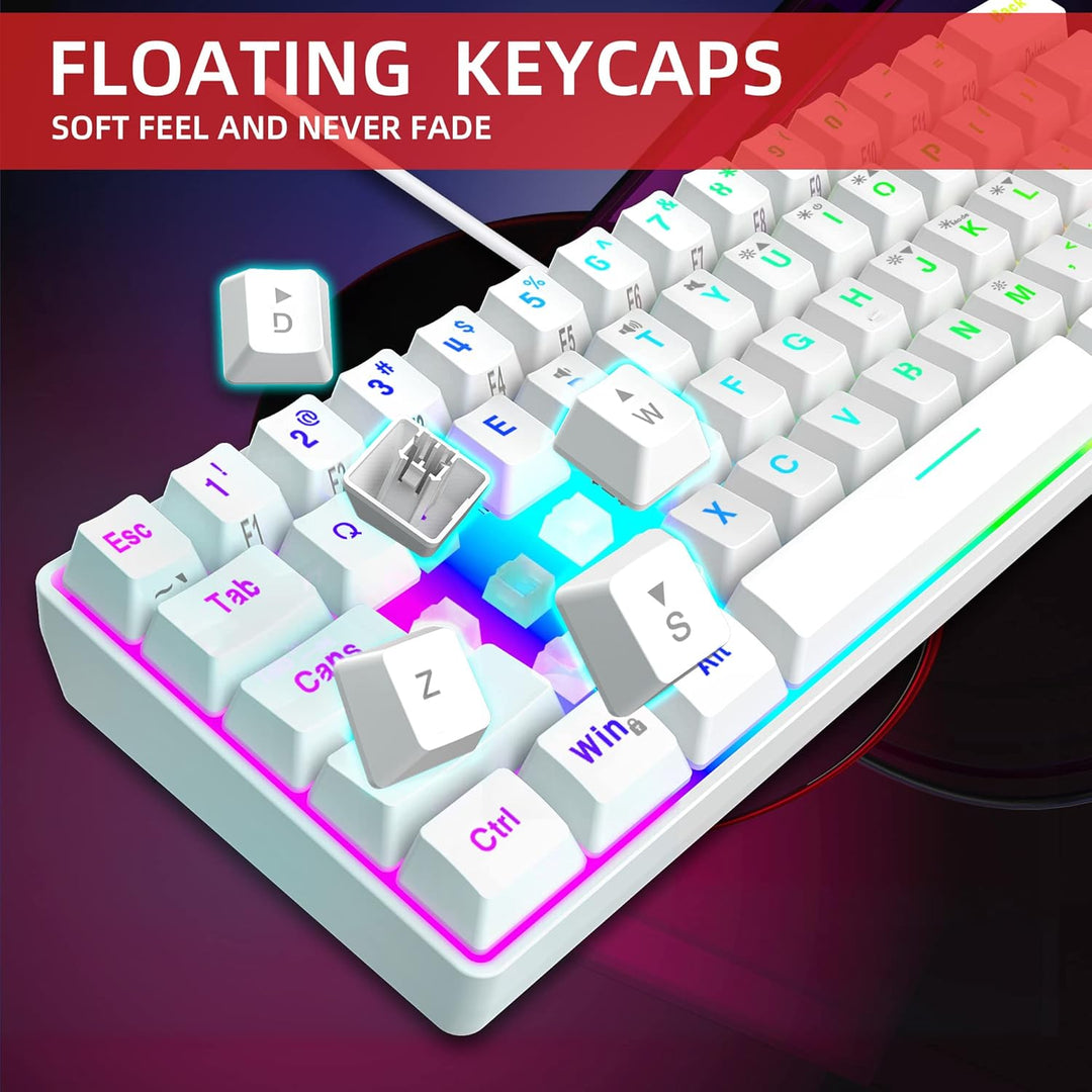 Snpurdiri 60% Prozent Gaming Tastatur, Mini Kleine Kabelgebundene Mechanisches Gefühl Keyboard, Trag