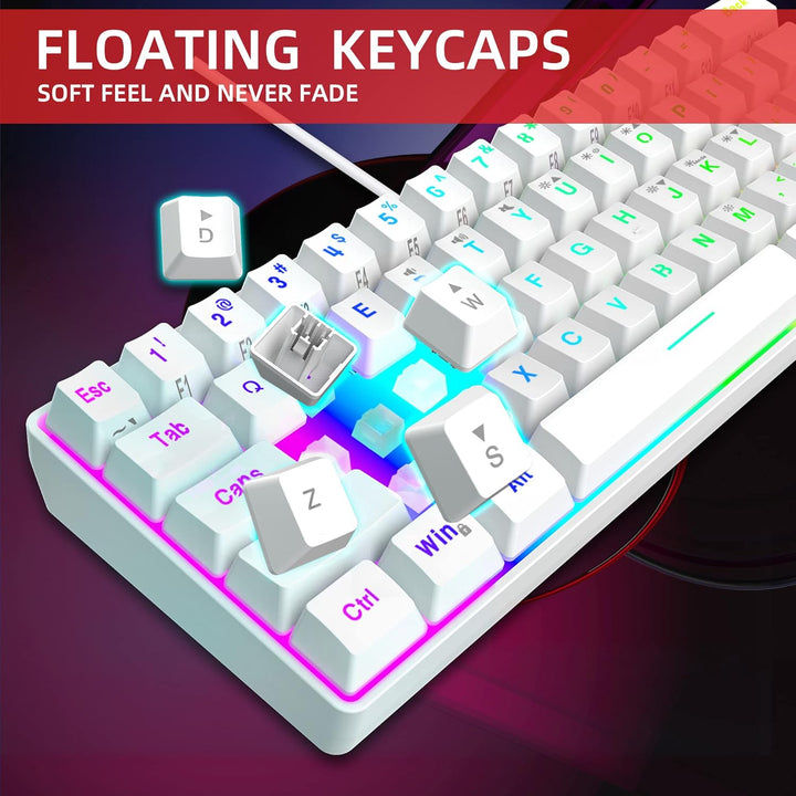 Snpurdiri 60% Prozent Gaming Tastatur, Mini Kleine Kabelgebundene Mechanisches Gefühl Keyboard, Trag