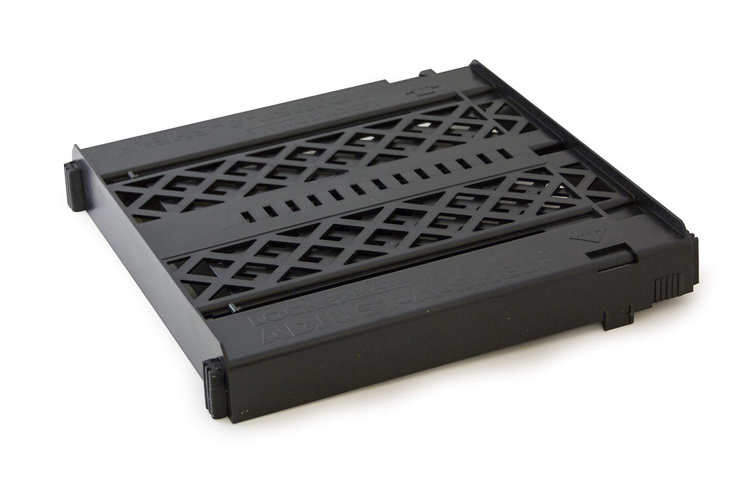 LockerMate, schwarz Adjust-A-Shelf Regal, einfach zu bedienen, ausziehbar für Ihren Spind, Kunststof