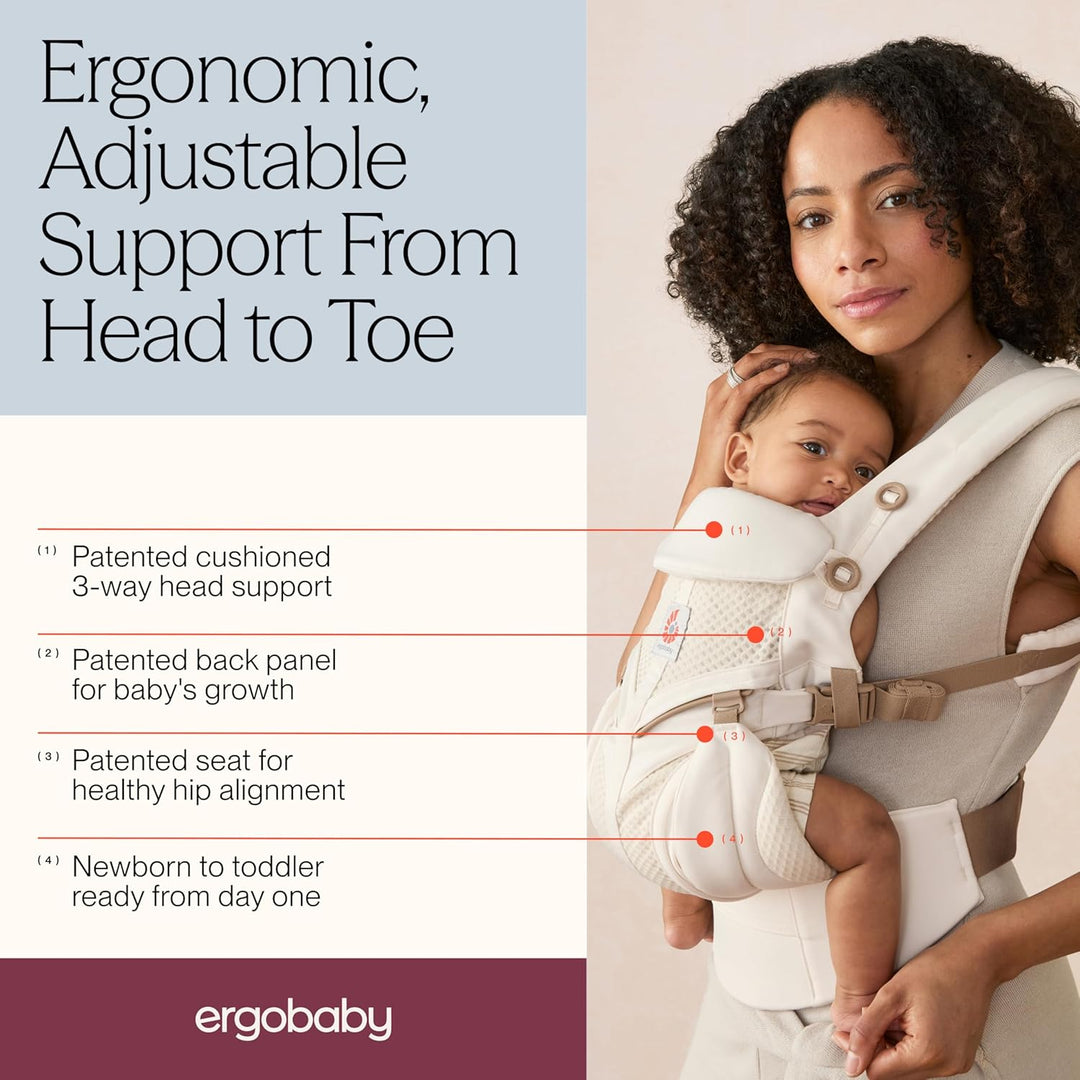 Ergobaby Babytrage für Neugeborene ab Geburt, Baby Tragesystem Omni Classic Mesh, Baby-Tragetasche B