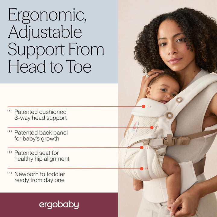 Ergobaby Babytrage für Neugeborene ab Geburt, Baby Tragesystem Omni Classic Mesh, Baby-Tragetasche B