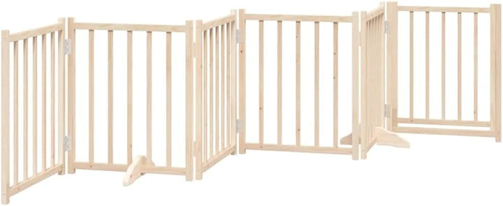 vidaXL Hundetor 6-TLG., Hundegitter Faltbar mit Tür Stützbeine, Schutzgitter für Wohnzimmer Küche Tr