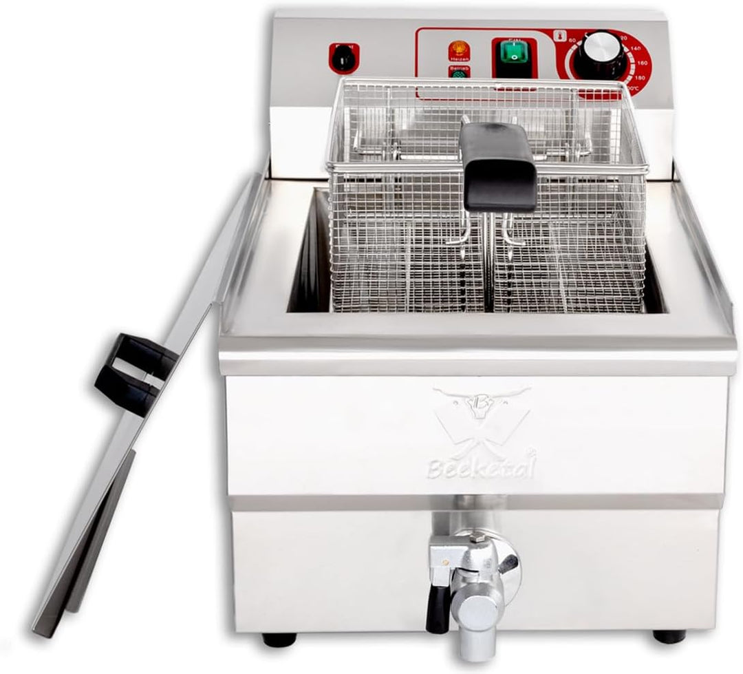 Beeketal 'BWF-161P' Profi Gastronomie Kaltzonen Fritteuse (16 Liter Volumen für max. 11 Liter Öl) Ed